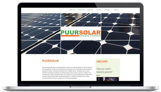 Happit Webdesign: PuurSolar modern website design